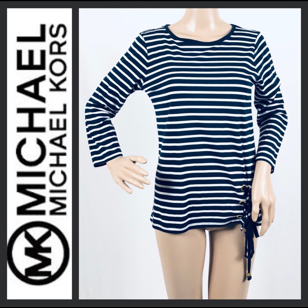 Michael Kors Stripe Navy Top/ Blouse